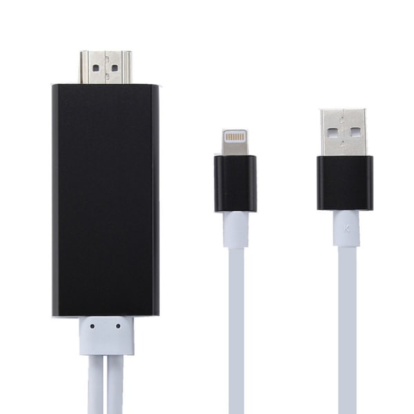 Puhelimesta TV Adapteri - HDMI HDTV - 2m - Apple / iPhone Black