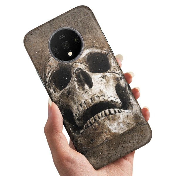 OnePlus 7T - Cover/Mobilcover Cracked Skull