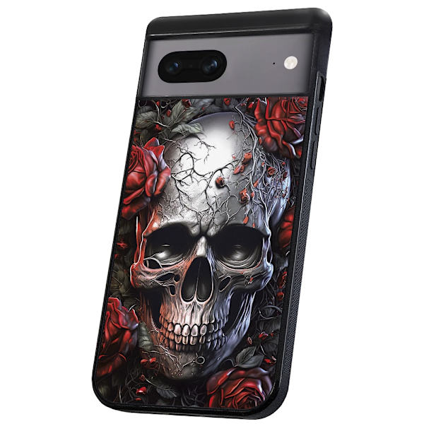 Google Pixel 7 - Deksel/Mobildeksel Skull Roses
