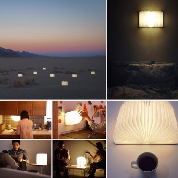 Bog LED-lampe / Book Lamp - (Træ) Multicolor