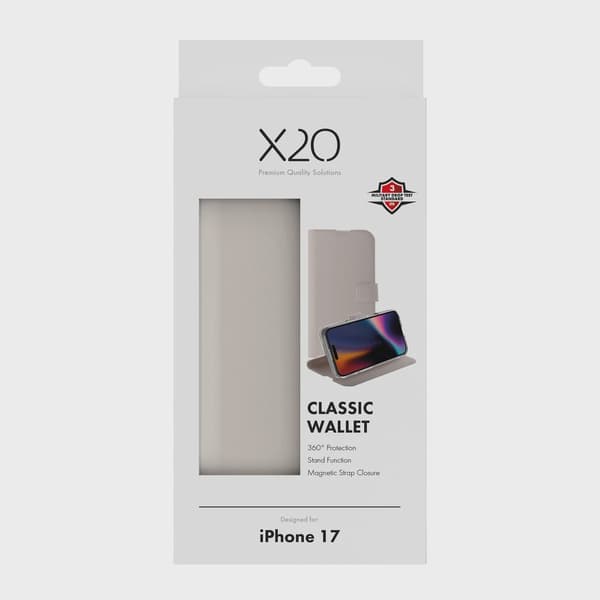 X2O Classic Wallet Plånboksfodral iPhone 17 Greige
