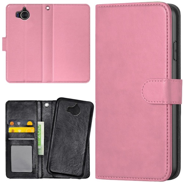 Huawei Y6 (2017) - Mobilcover/Etui Cover Lysrosa Light pink