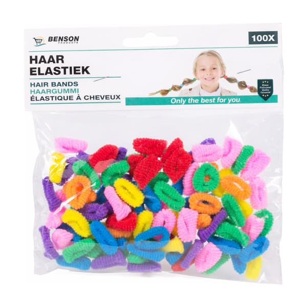 Hårsnoddar - Mjuka - Olika färger Snoddar - 100-pack multifärg