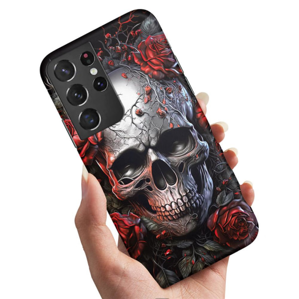 Samsung Galaxy S22 Ultra - Skal/Mobilskal Skull Roses