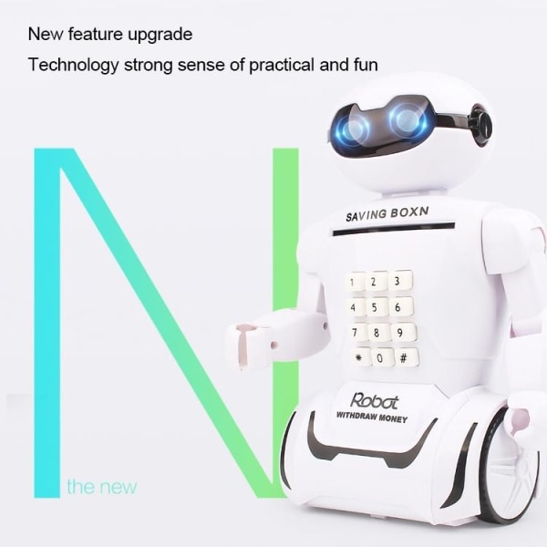 Säästöpossu / Säästöpossu seteleille - Interaktiivinen robotti White