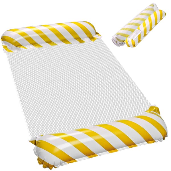 Poolmadrass med Nät Yellow