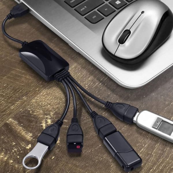 USB 2.0-Hubb 4-Portar Svart