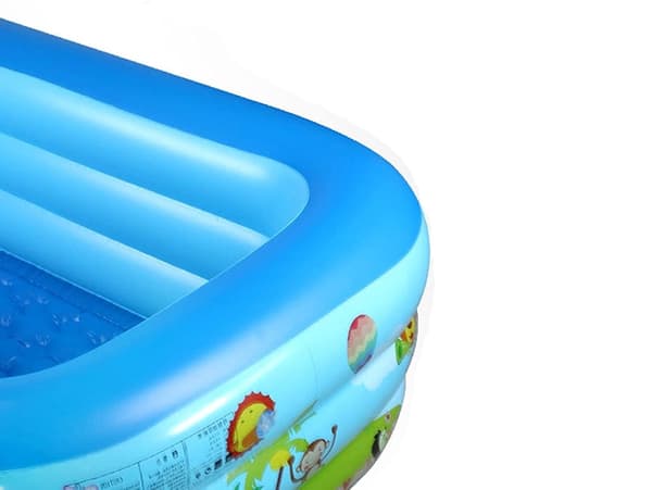 Uppblåsbar pool - Rektangulär familjepool för barn