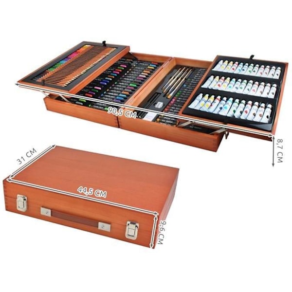 Kunstnersett med Veske-174-deler-Oljemaling, vann- & akrylmaling Multicolor