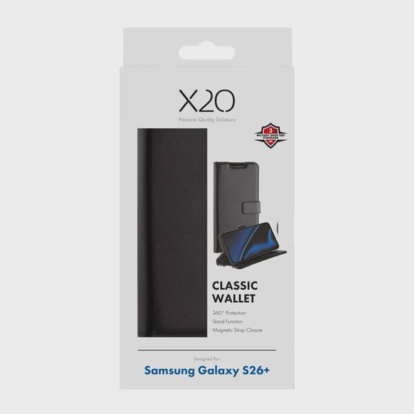 X2O Classic Wallet Plånboksfodral Samsung Galaxy S26+ Svart
