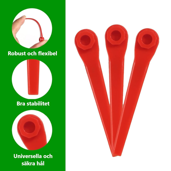 100-Pack - Trimmerknivar Gardena - Blad / Knivar till grästrimmer – 70 mm (YSJ)