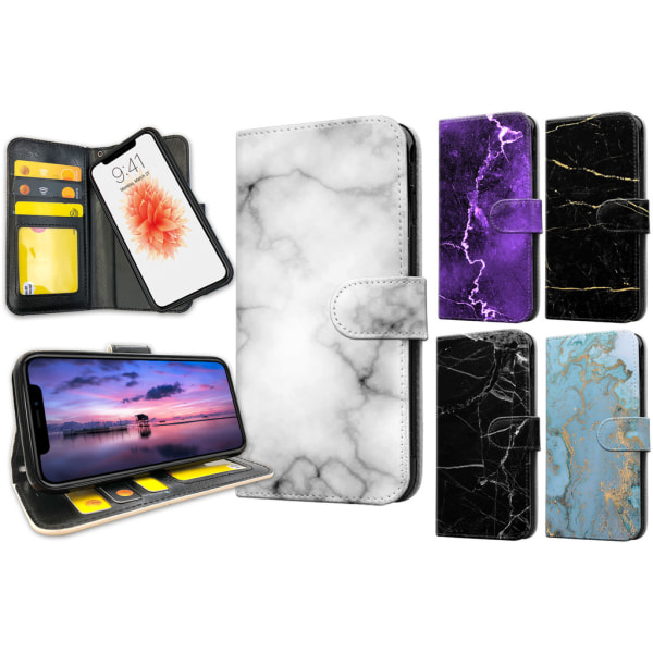 iPhone XR - Plånboksfodral/Skal Marmor 12