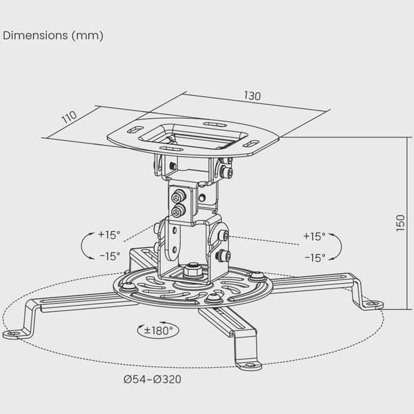 SBOX Projektor Takfäste 13.5kg Vit