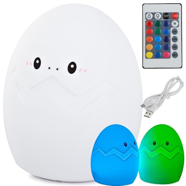 RGB LED-lamppu / Kauko-ohjattava Yölamppu – Muna