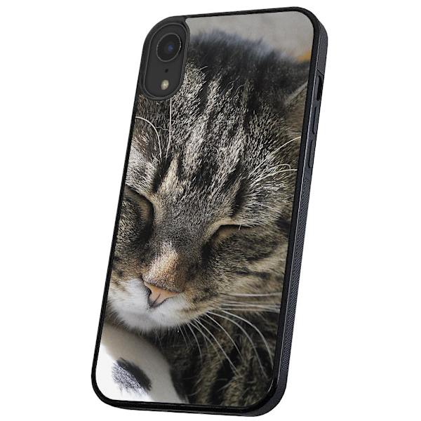 iPhone X/XS - Skal/Mobilskal Sovande Katt multifärg