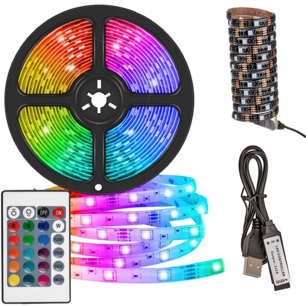 2m LED-Strip Lights med RGB / Lyskæde / LED-liste - USB Multicolor