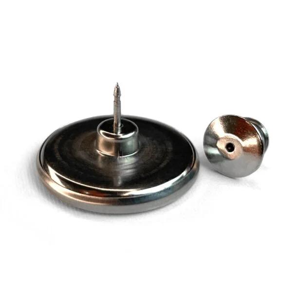 5-par - Bevegelige magnetiske knapper - Magnet for gardiner og stoffer Silver 25 mm