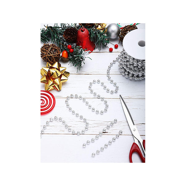 5m Perlegirlander – Julepynt Silver