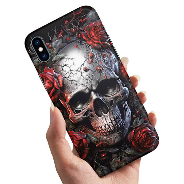 iPhone XS Max - Skal/Mobilskal Skull Roses