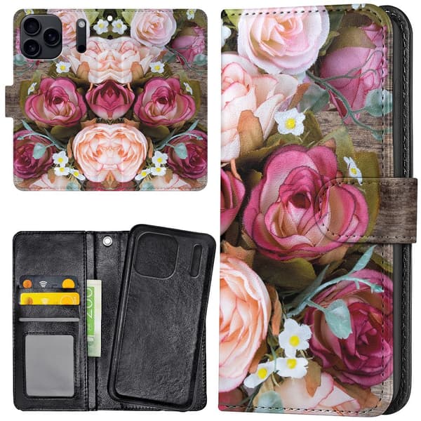 iPhone 17 / 18 Pro Max - Lommebok Deksel Blomster
