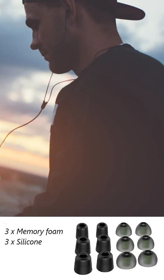Korvatulpat / Tips for Earbuds - Silikoni / Memory foam - 6 paria