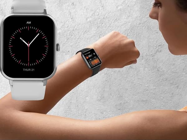 Smartklocka dam/herr gummiarmband sport bluetooth samtal grå grå