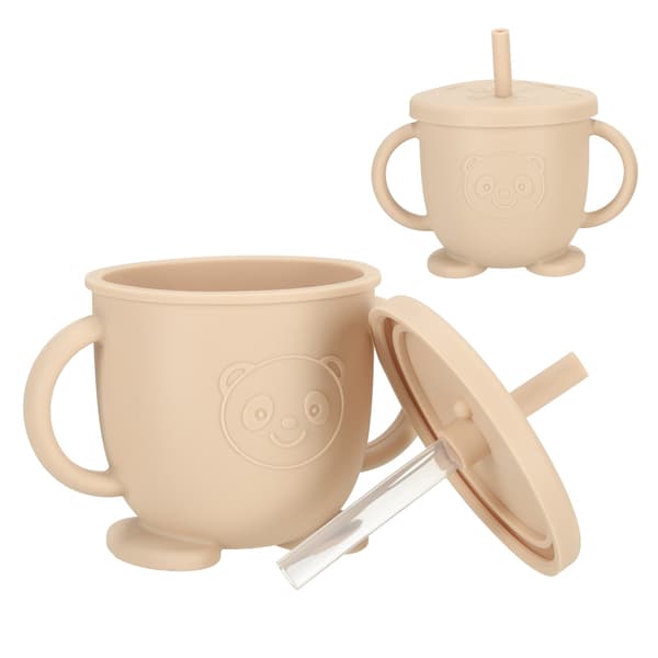 Barnservis / Barnbestick i Silikon - 8-delar Beige