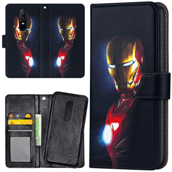 OnePlus 7 - Plånboksfodral/Skal Glowing Iron Man