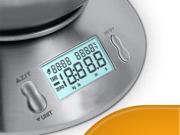 Köksvåg 5 kg - Digital LCD-våg i silver