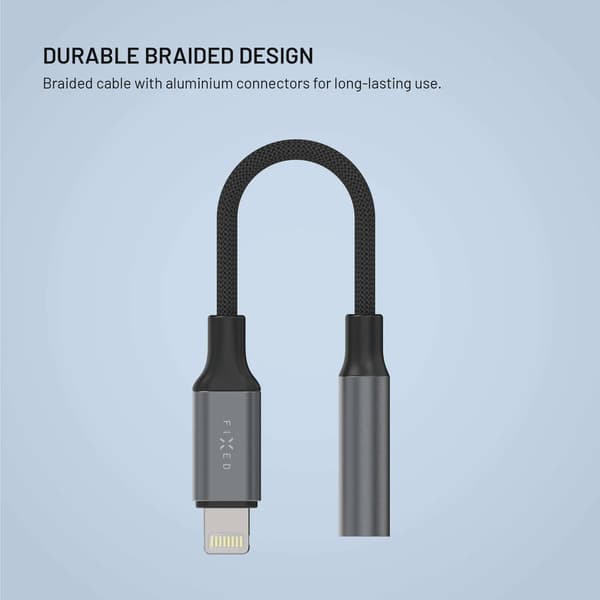 FIXED Link Premium Lightning till 3.5mm adapter Rymdgrå