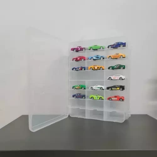 Displaykasse til Modelbiler – Opbevaring – 46 rum Transparent