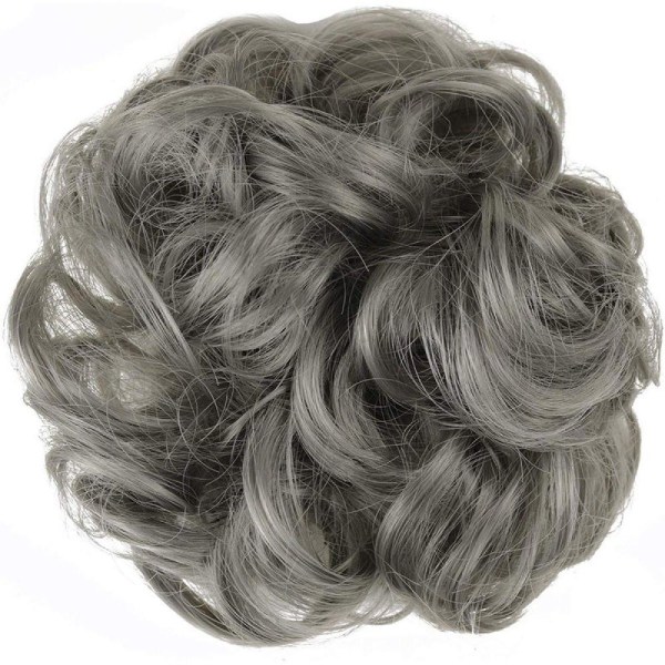 Scrunchie Hair Extensions / Hårbånd / Hårbun - Grå Grey one size