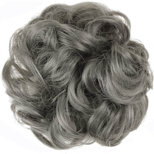 Scrunchie Hair Extensions / Hårbånd / Hårknute - Grå Grey one size