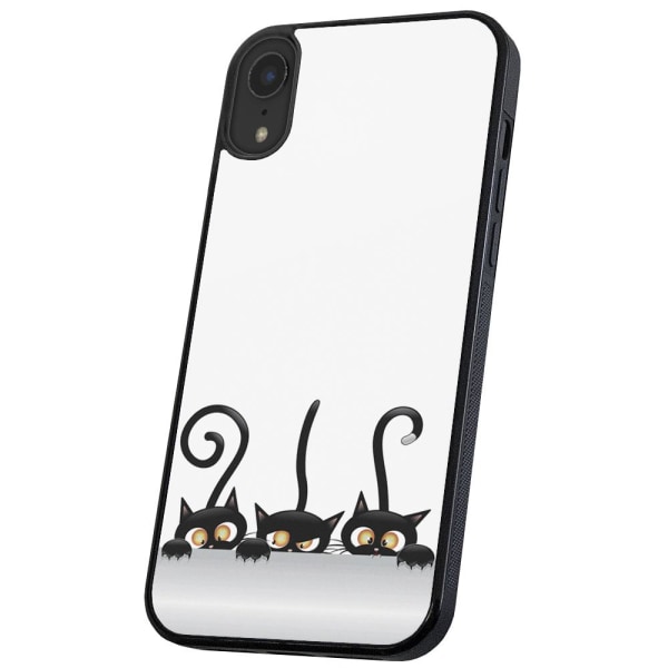 iPhone X/XS - Deksel/Mobildeksel Svarte Katter Multicolor