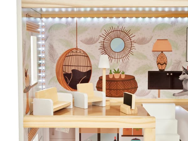 Trädockhus FLORO boho LED