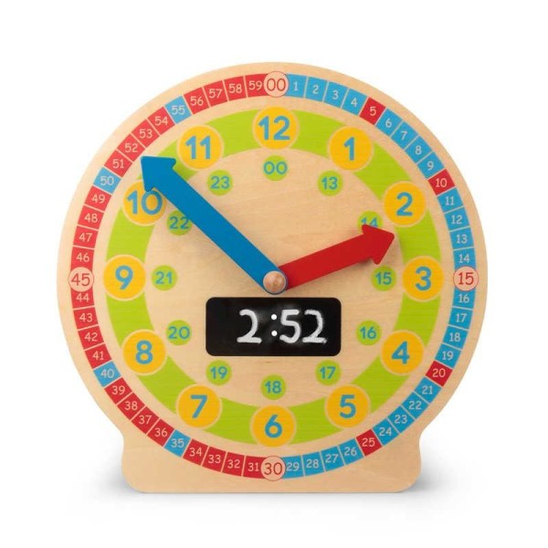 Klocka i Trä - Lär barn klockan - Pedagogiska Spel multifärg