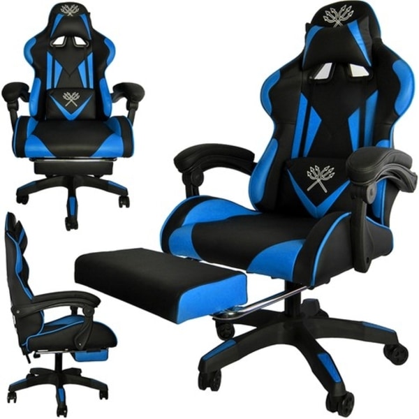 Gaming stol - Kontorstol med fotstøtte - Stol for Gaming Black