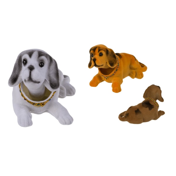 2-Pak - Nikkende Hund / Nodding Dog - Bilpynt Multicolor