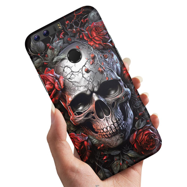 Huawei Honor 8 - Cover/Mobilcover Skull Roses