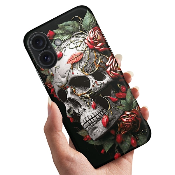 Deksel / Mobildeksel til iPhone 16 Plus - Skull Roses