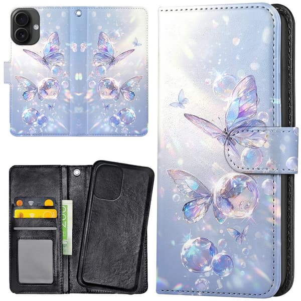iPhone 16 Plus - Plånboksfodral/Skal Butterflies
