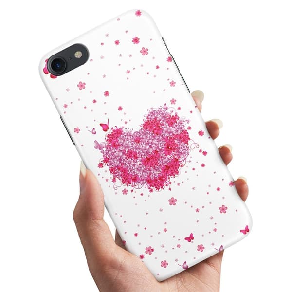 Cover / Mobilcover til iPhone 5 / 5S / SE - Blomsterhjerte