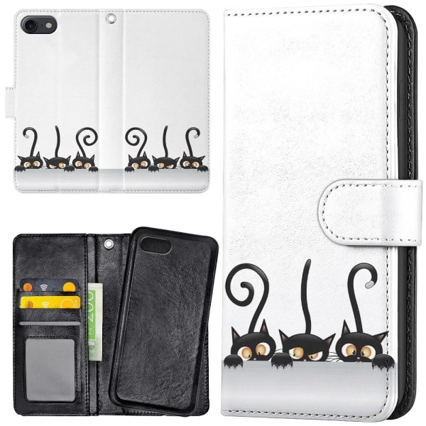 iPhone 6/6s Plus - Lommebok Deksel Svarte Katter