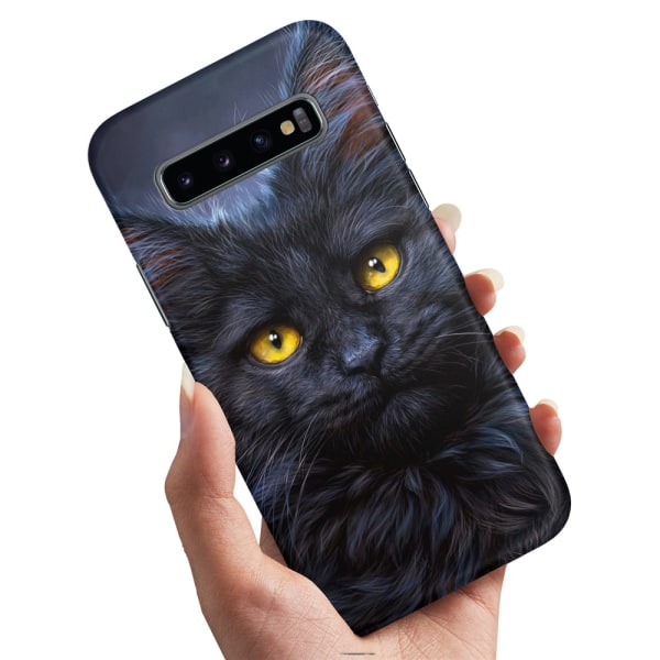 Samsung Galaxy S10 - Deksel/Mobildeksel Svart Katt