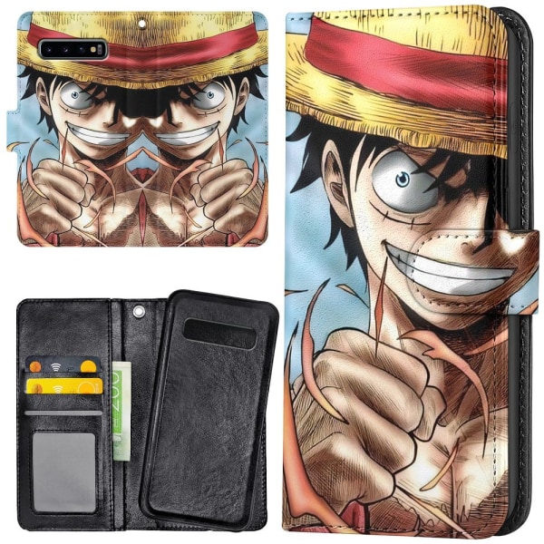 Samsung Galaxy S10e - Plånboksfodral/Skal Anime One Piece