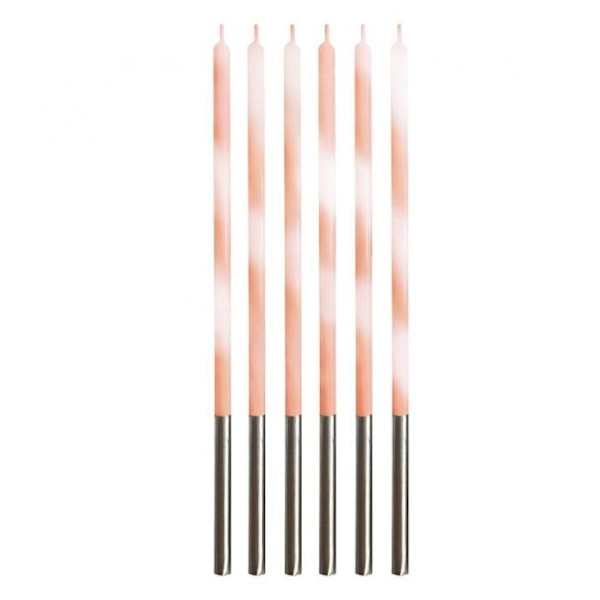 Färgglad Candy Apricot Peach Tårtljusset, 6 Delar