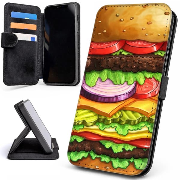 Lommebok Deksel / Mobildeksel til iPhone 12 / 12 Pro - Hamburger