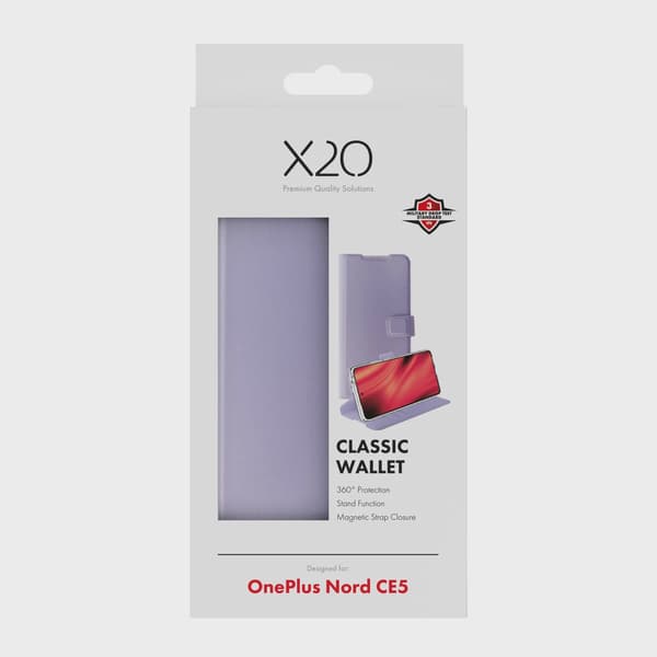 X2O Classic Wallet Plånboksfodral OnePlus Nord CE5 Lavender