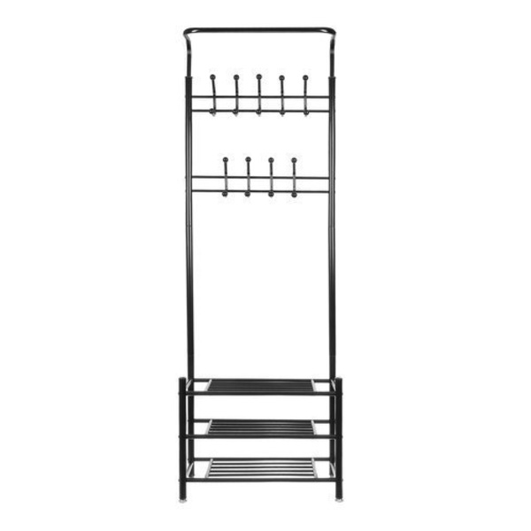 Knagerække Stativ med Skohylde / Tøjstativ - 190 cm Black