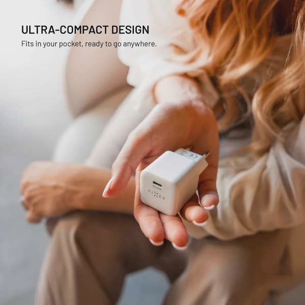 FIXED Super Snabb Mini Hemladdare USB-C PD 65W Vit